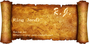 Ring Jenő névjegykártya